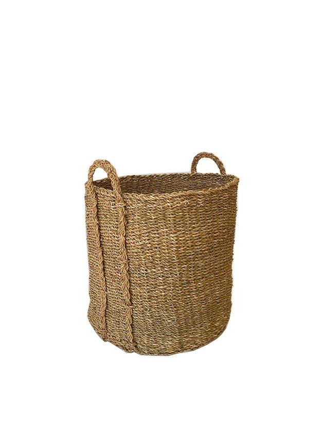 cesto grande palha natural com alca para roupas pequeno lili home decor
