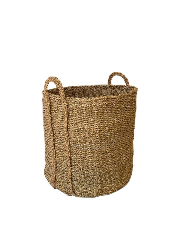 cesto grande palha natural com alca para roupas medio lili home decor