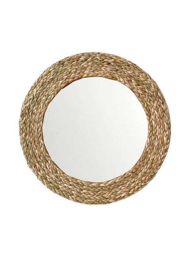 espelho fibra natural 80cm taboa redondo lili vime casa e construcao