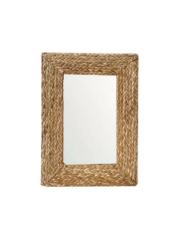 espelho fibra natural retangular home decor lili vime casa e construcao