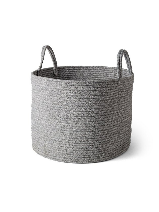cesto com alca cinza algodao cotton p lili casa