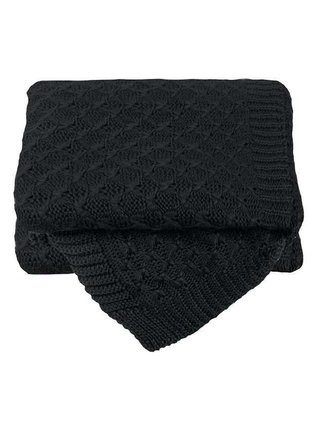 manta trico preto lili casa