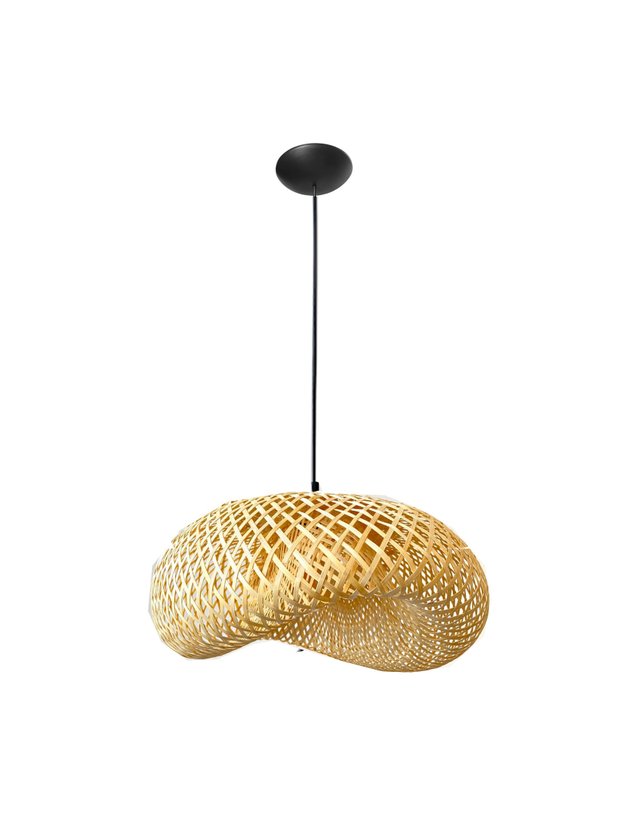 luminaria lustre pendente bambu canopla organica lili casa home decor