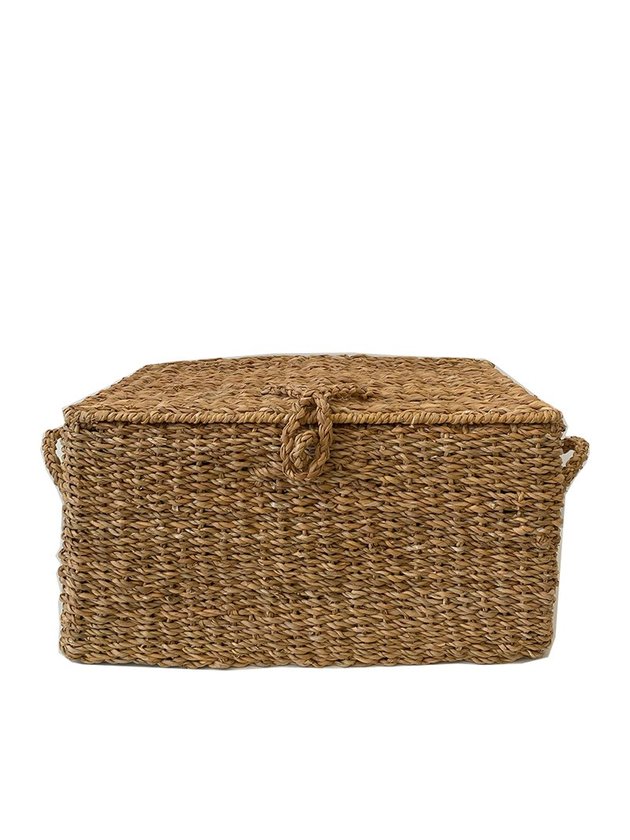 cesto palha natural retangular caixa com tampa m lili casa home decor
