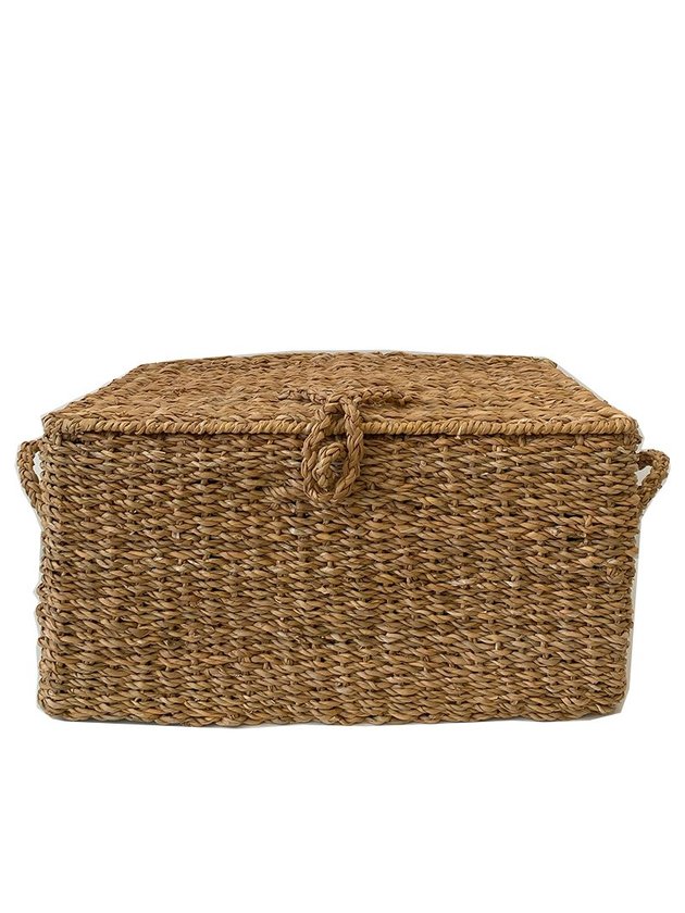 cesto palha natural retangular caixa com tampa g lili casa home decor
