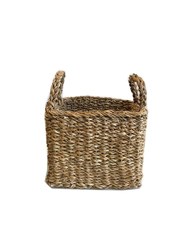 cesto cachepo palha natural medio terra quadrado lili casa