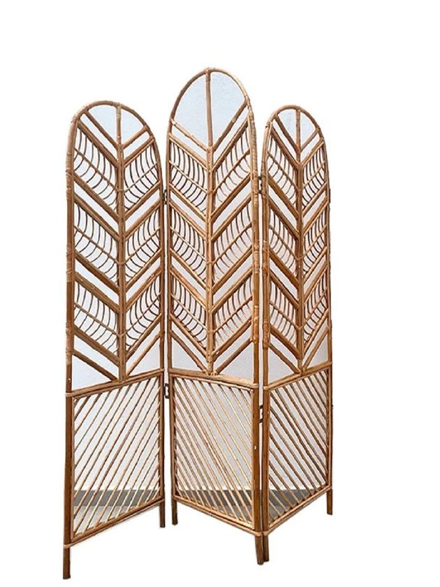 biombo modular vime fibra natural 3 folhas lili casa