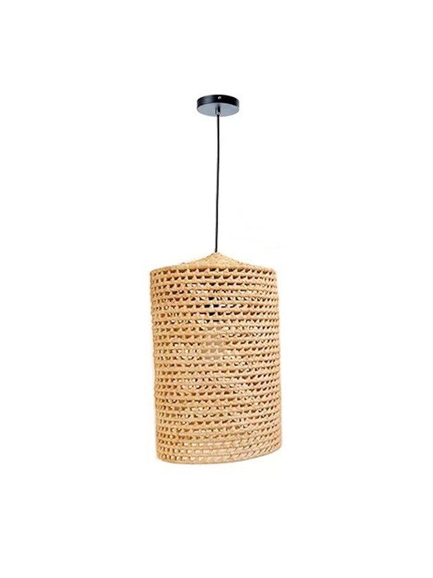 luminaria pendente palha cilindro o fibra natural boho lili casa home decor