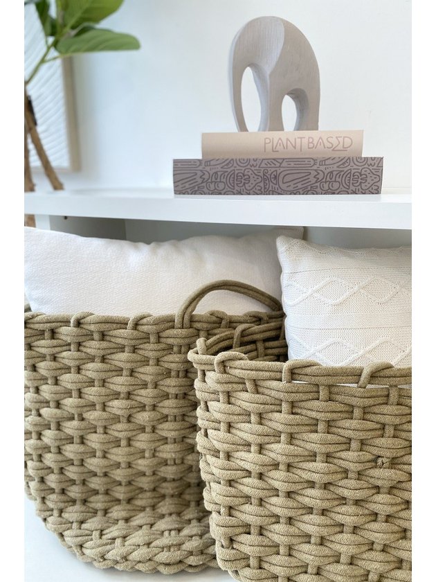 cesto corda nautica verde lili casa