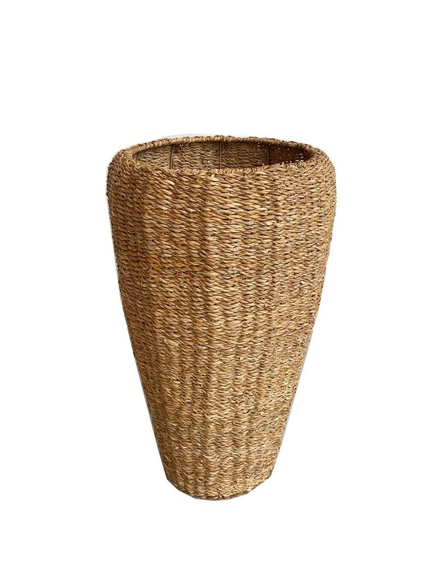 cesto grande palha natural chao 55cm altura lili casa home decor