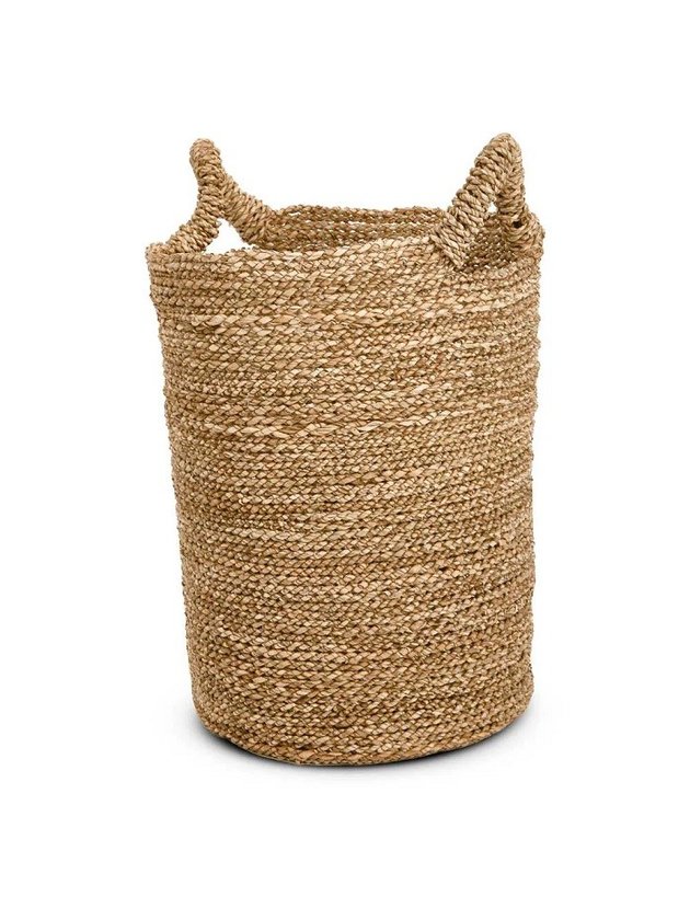 cesto fibra natural cilindrico com alca lili casa