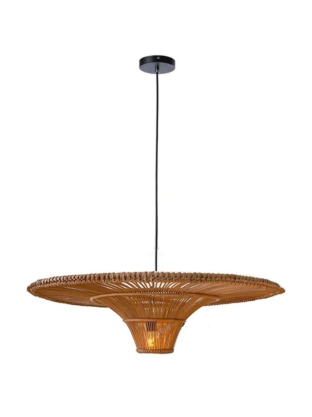 luminaria pendente vime chapeu 1m lili casa home decor