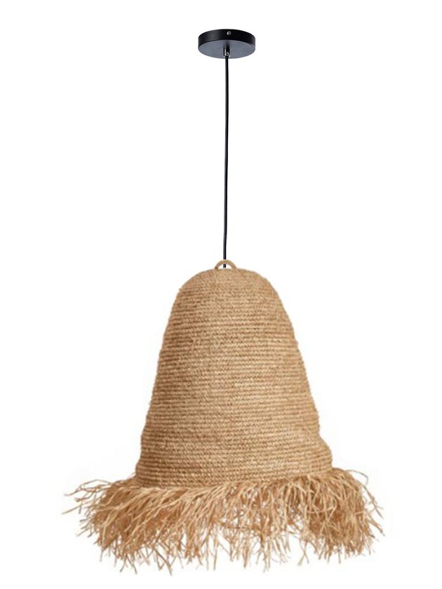 luminaria pendente hawaiana media fibra natural lili casa home decor