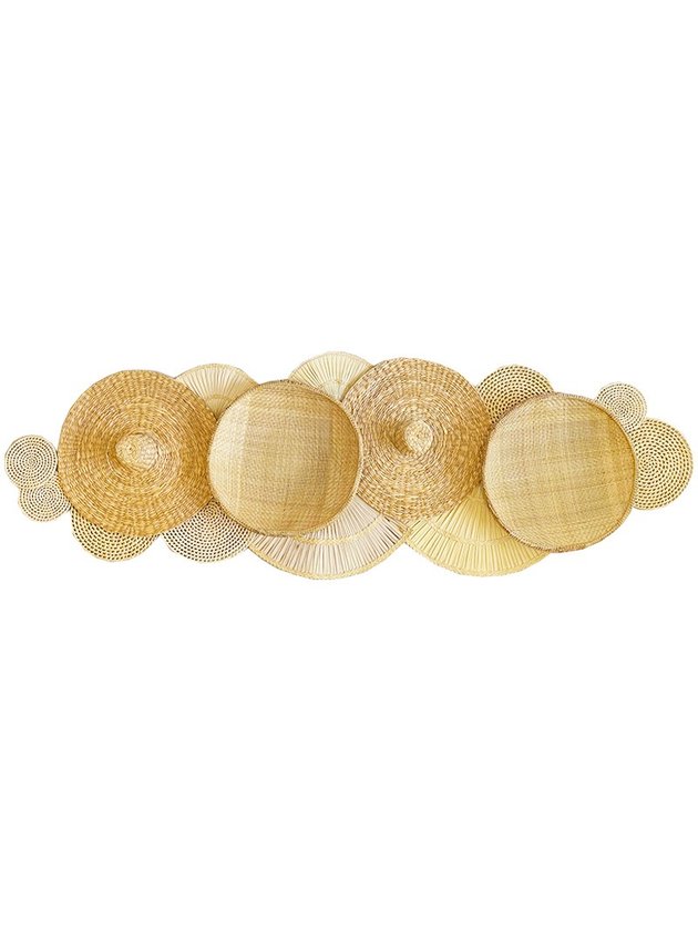 composicao de parede palha grande chapeu lili casa home decor