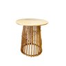 mesa boho vime natural redonda 60cm rustico lili casa home decor