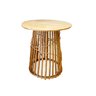 mesa boho vime natural redonda 80cm rustico lili casa home decor