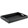 centro de mesa bandeja couro sintetico pu preto lili casa home decor