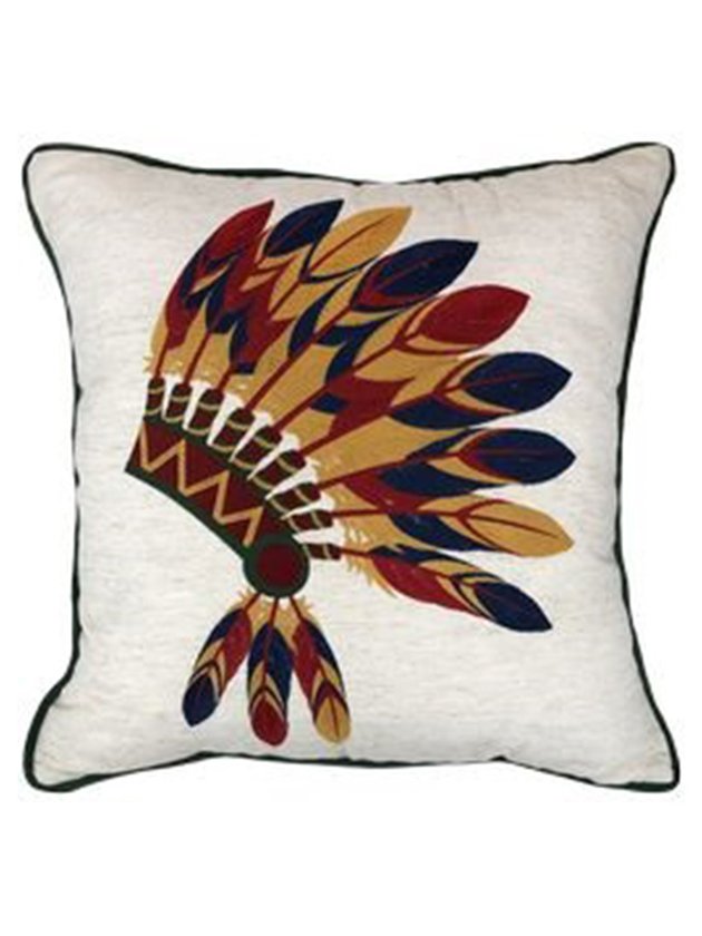 almofada branca cocar linho lili casa home decor