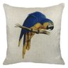almofada branca passaro brasileiro arara azul linho lili casa home decor