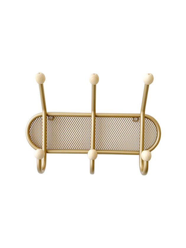 cabideiro gancho 3 aco industrial dourado lili casa home decor