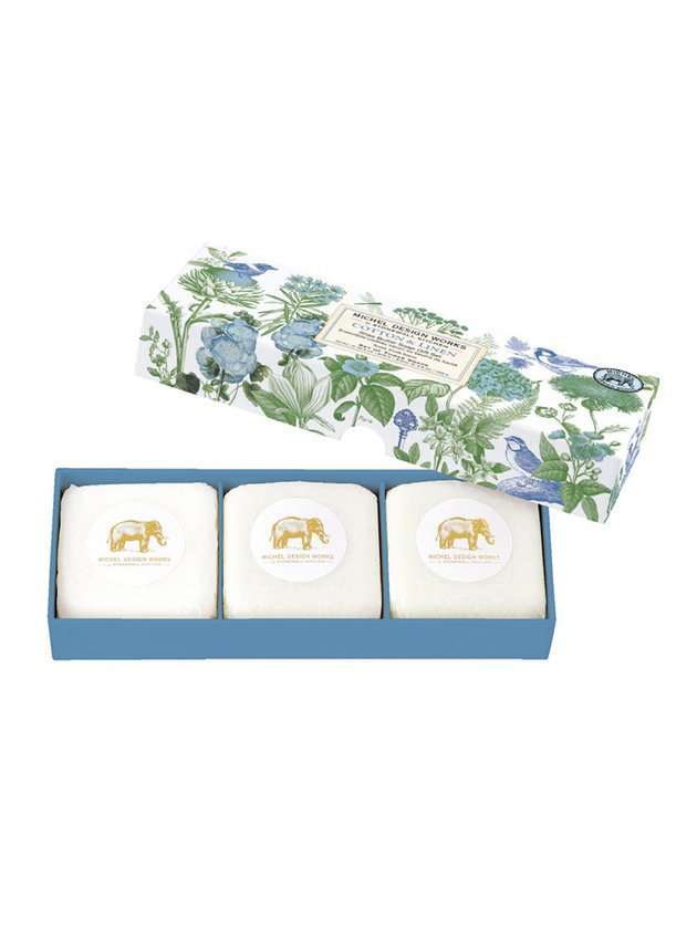 kit 3un sabonete barra cotton linen michel design works