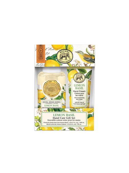 kit mini sabonete liquido creme de maos lemon basil michel works