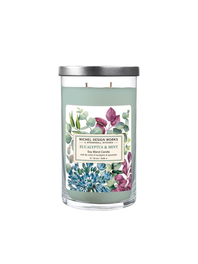 vela eucalipito mint 2 pavios vidro michel design works lili home decor