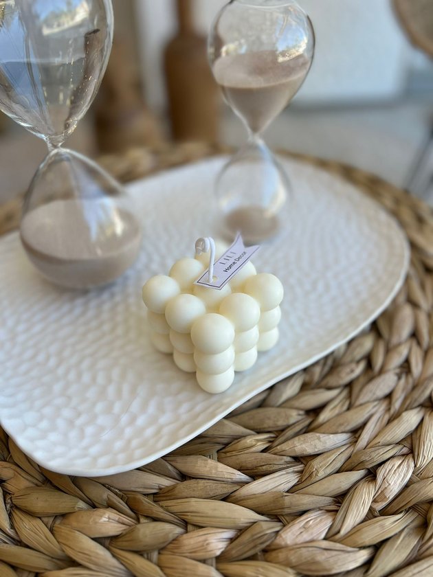 vela aromatica fragrancia bubble grande branca lili homee
