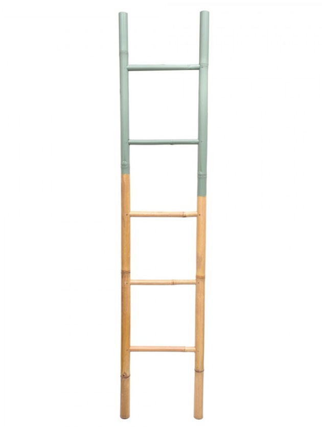 escada bambu natural verde oliva cabideiro 2 0m lili casa