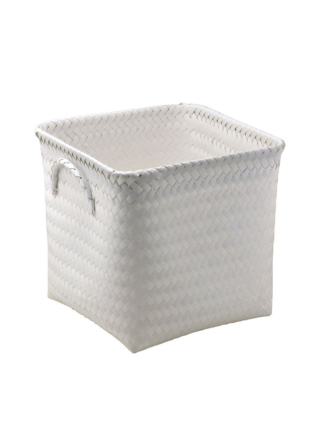 cesto quadrado branco sintetico lili home decor g