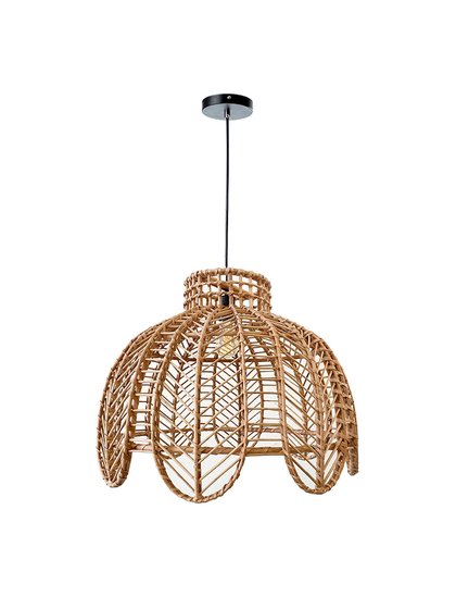 luminaria vime flor fibra natural 60cm grande lili home decor