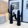 escultura cacto preto abajur lili home decor