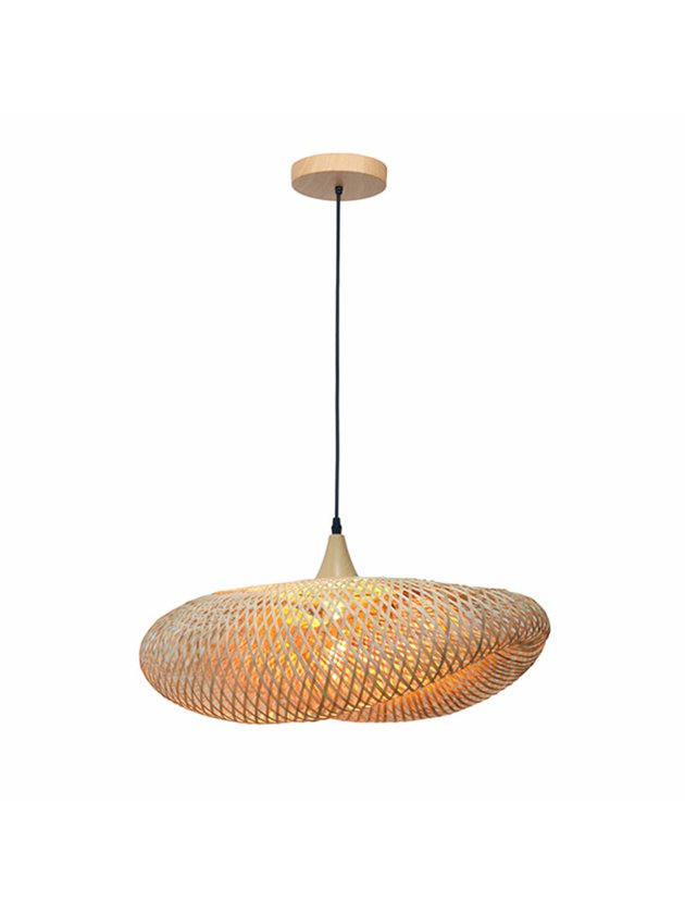 luminaria pendente bambu natural organica 60cm fibra natural lili casa home decor