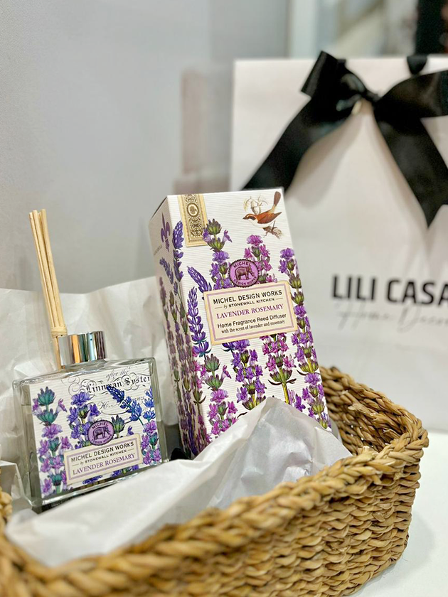 kit presente difusor cestinho lavanda lili home decor