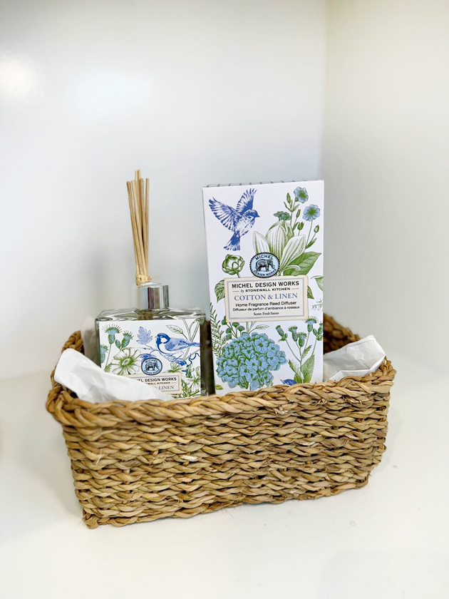 kit presente difusor cestinho linho lili home decor