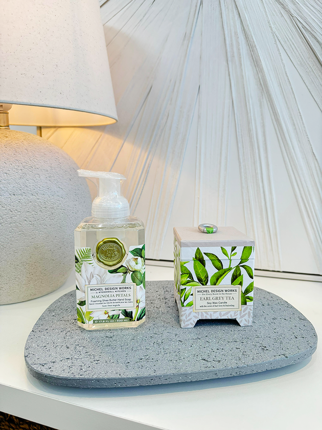 kit presente bandeja vela sabonete michel design works lili home decor