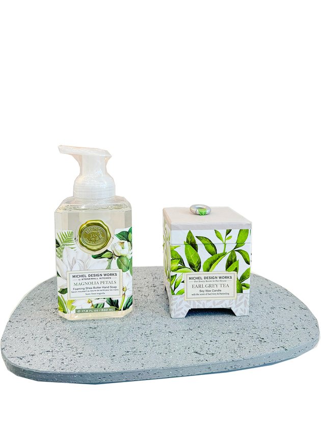 kit presente bandeja produto vela sabonete michel design works lili home decor