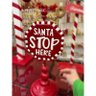 santa stop here vermelho enfeite natalino christmas lili casa home decor
