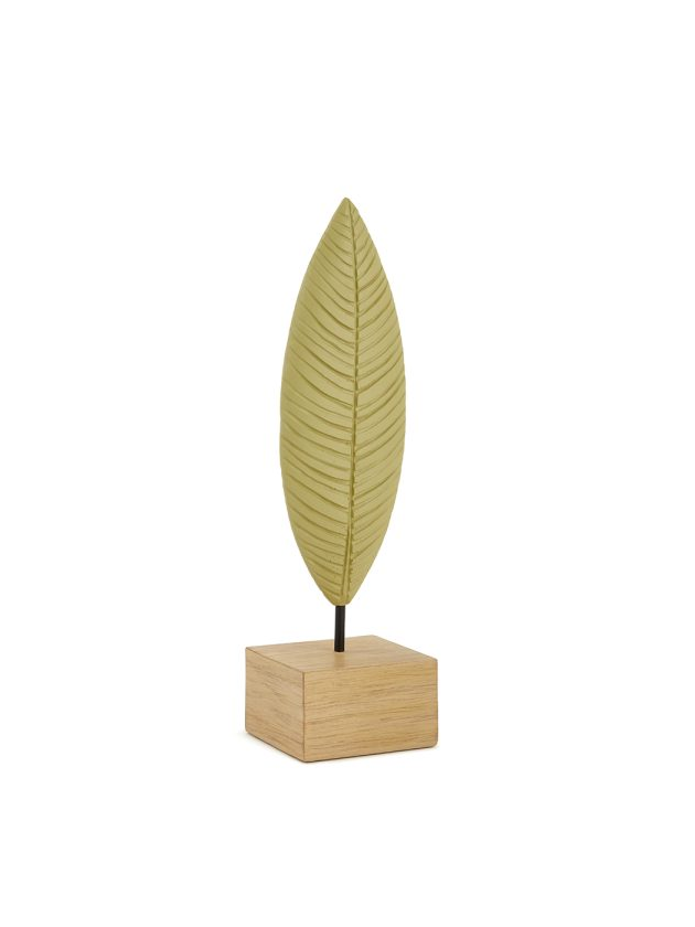 Escultura Folha em Polirresina Verde Claro Lili Casa
