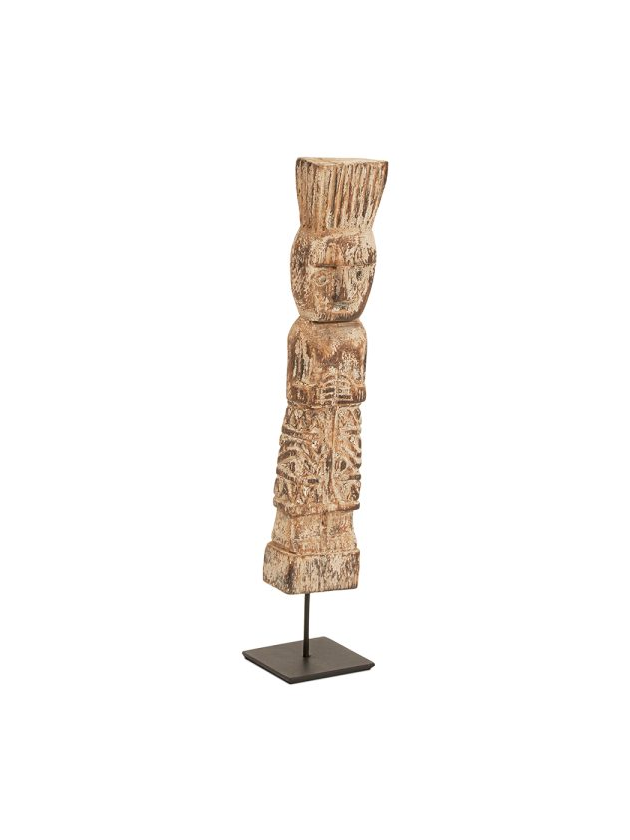 Escultura Madeira Decorativa Maori Lili Casa