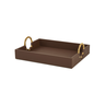 Bandeja Couro Sinttico Retangular Marrom Ala P