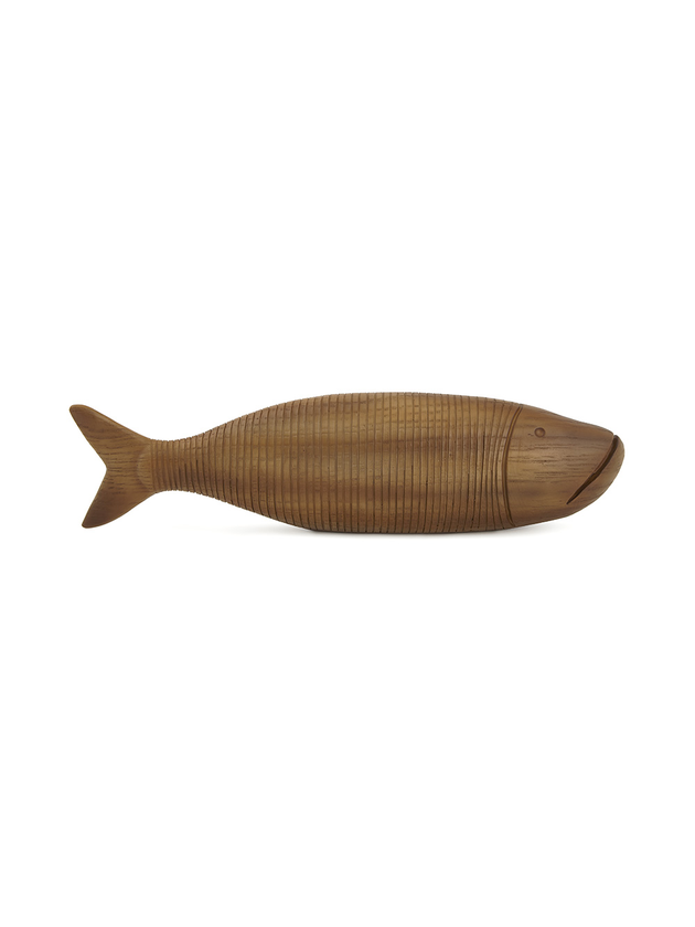 Escultura Peixe Polirresina Marrom Lili Casa