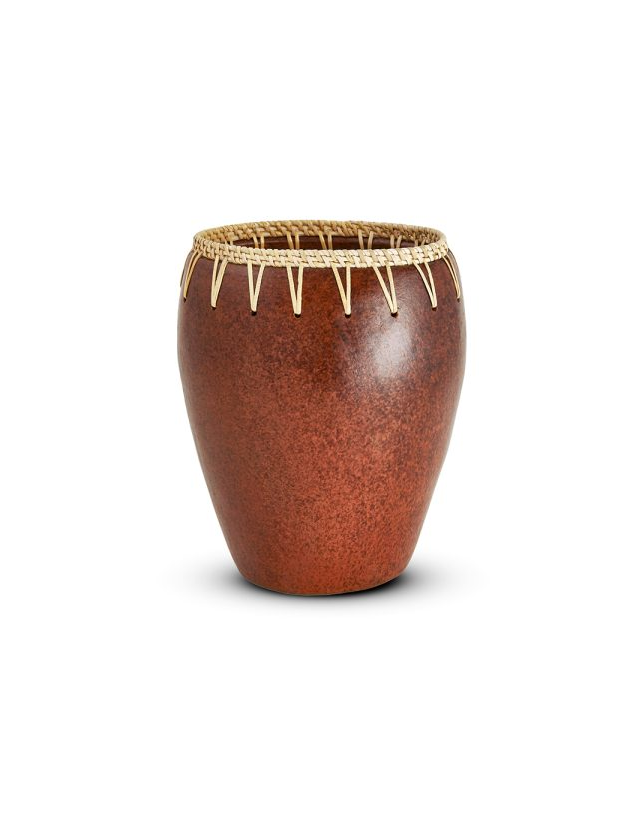 Vaso Cermica Rattan Decorativo P Lili Casa