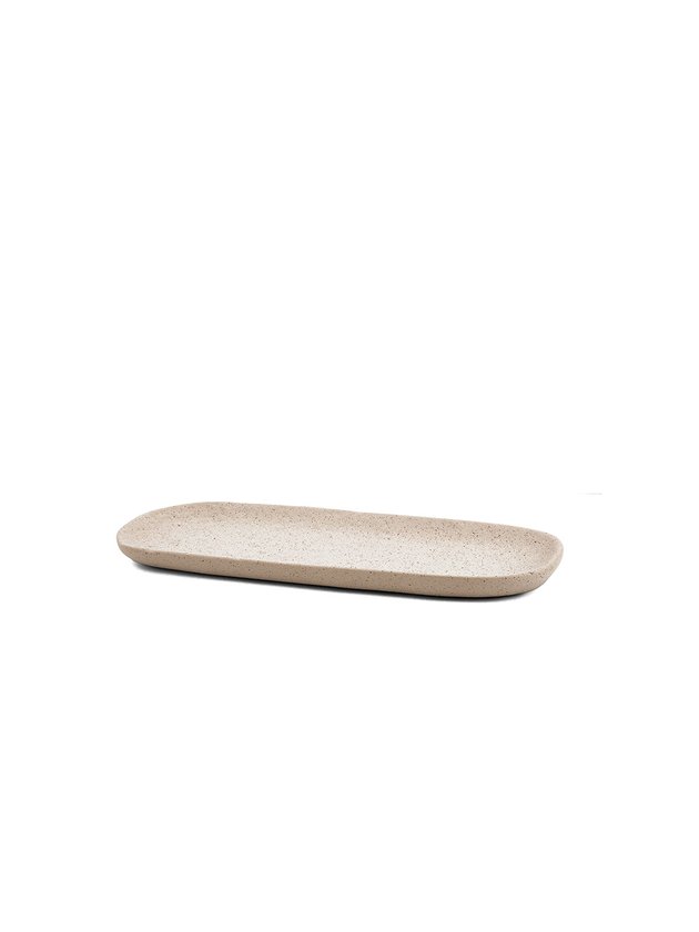bandeja ceramica cinza oval pequena lili casa