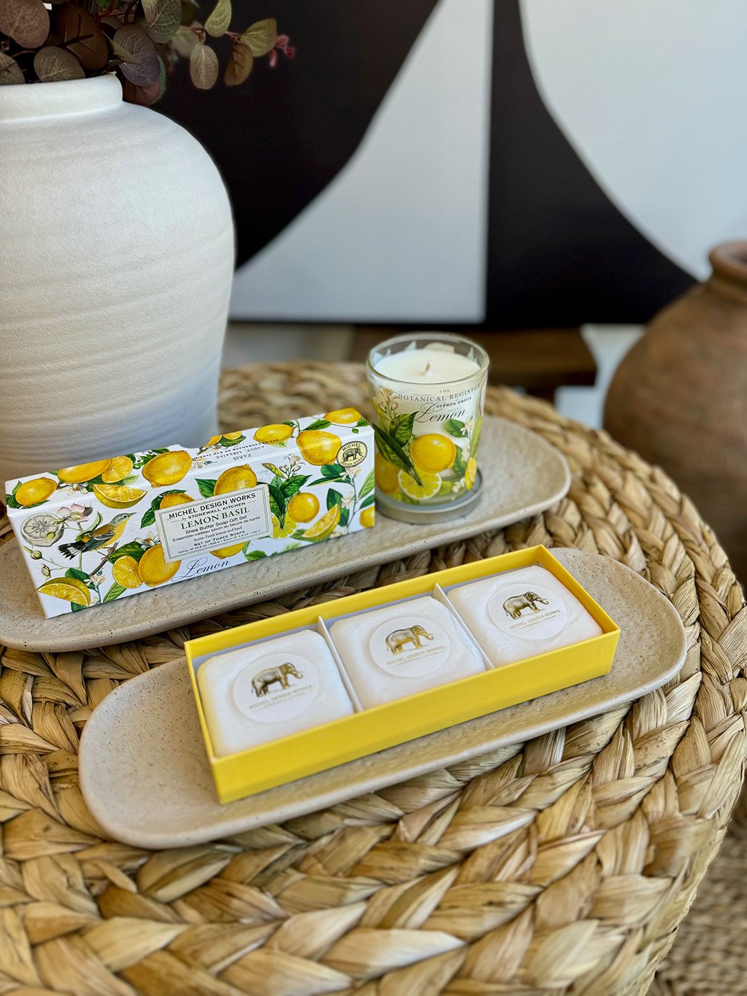 Kit com 3 Sabonete em Barra Lemon Basil Limão e Manjericão Michel