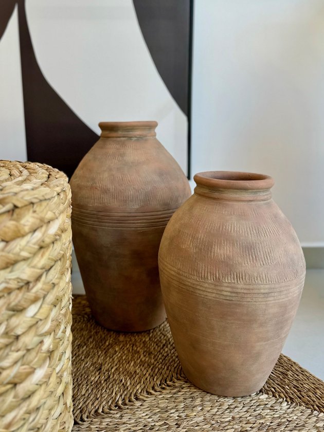 composicao vaso decorativo terracota chao rustico boho lili home decor