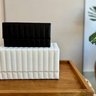 caixa decorativa moderna preto branca couro lili home decor