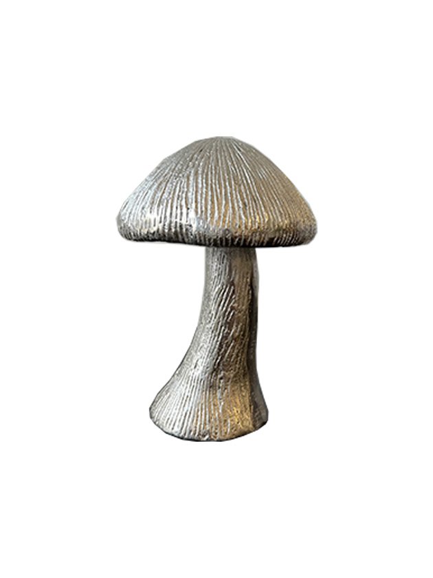 escultura de prata cogumelo decorativo grande lili home decor