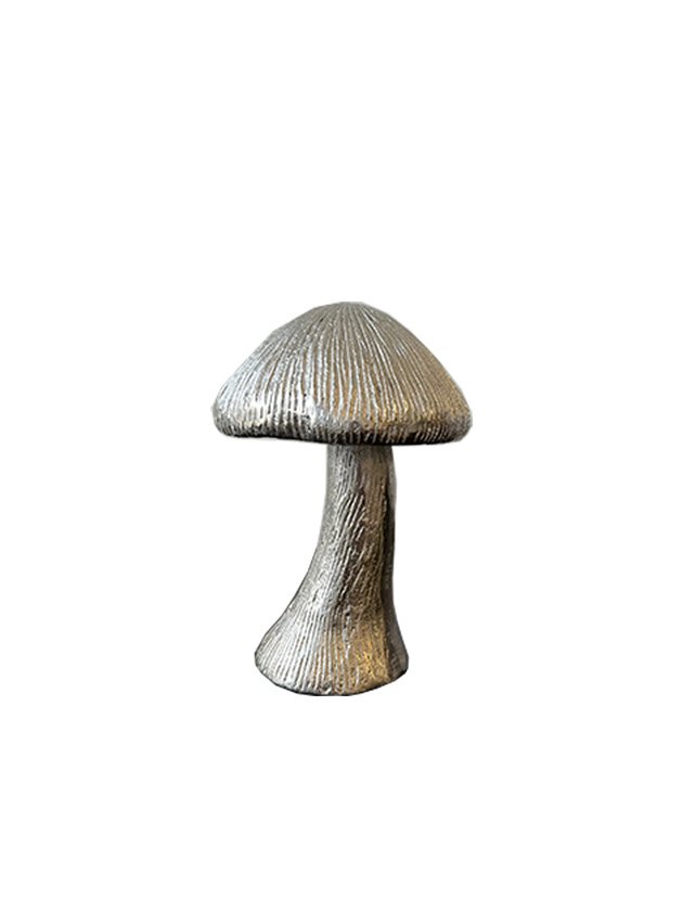 escultura de prata cogumelo decorativo pequeno lili home decor