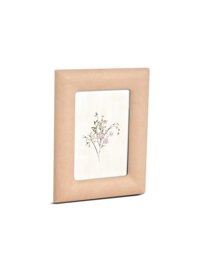 quadro porta retrato decorativo retangular couro sintetico bege lili home decor